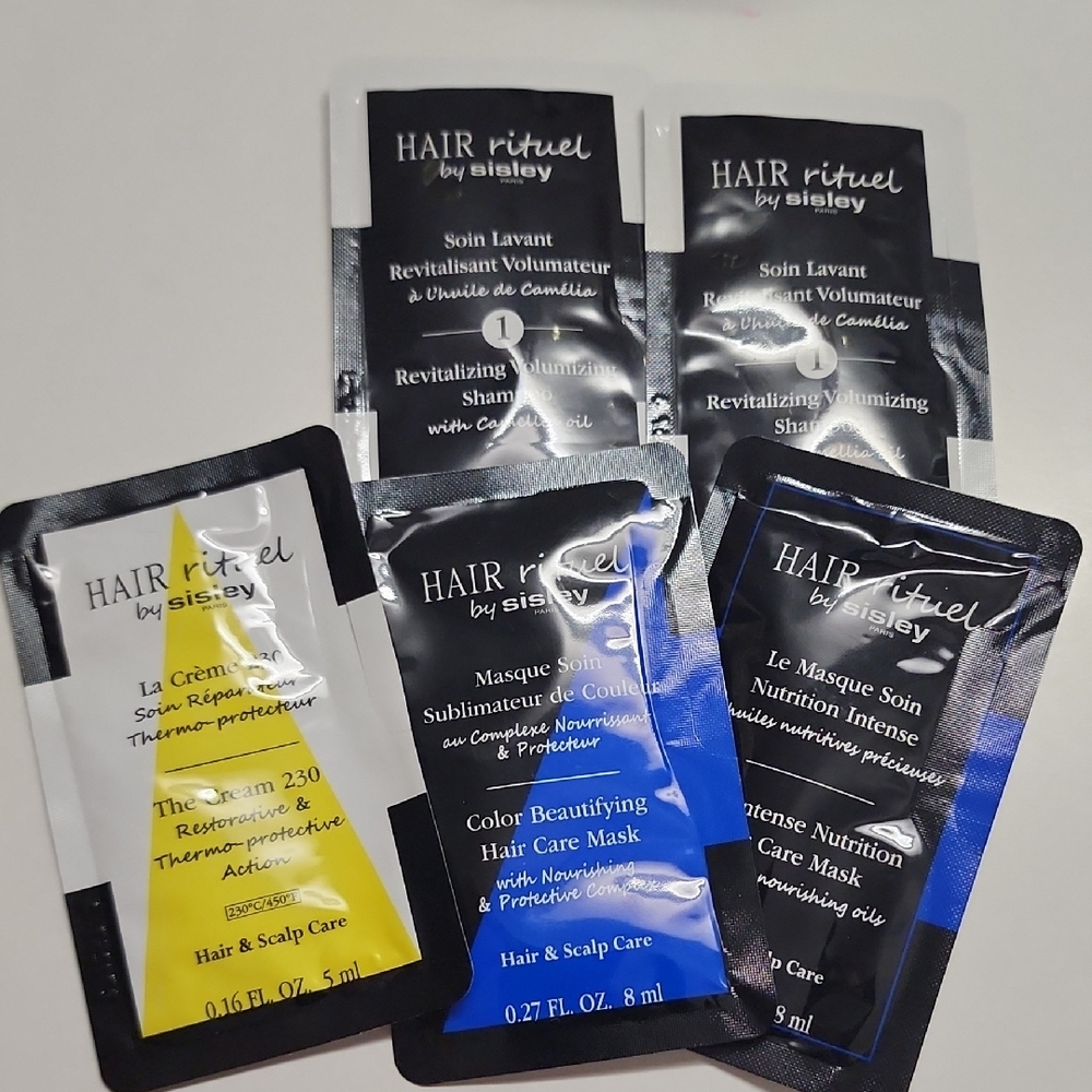 5 Pc Sisley Hair Rituel Care Mask Shampoo Cream Mini Samples Set 5ml, 8ml Each